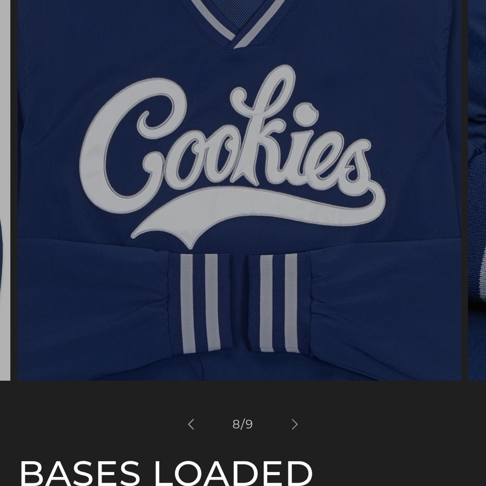 Cookies Men's Bases Loaded pullover Jacket blue/white XXL NWT sold out